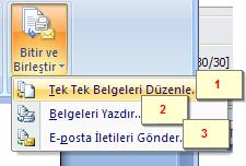 Ms Word 2007de Adres Mektup Birleştirme İşlemleri