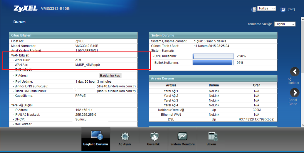 ZYXEL VMG3312-B10A/B10B Modemlerde Port Açma